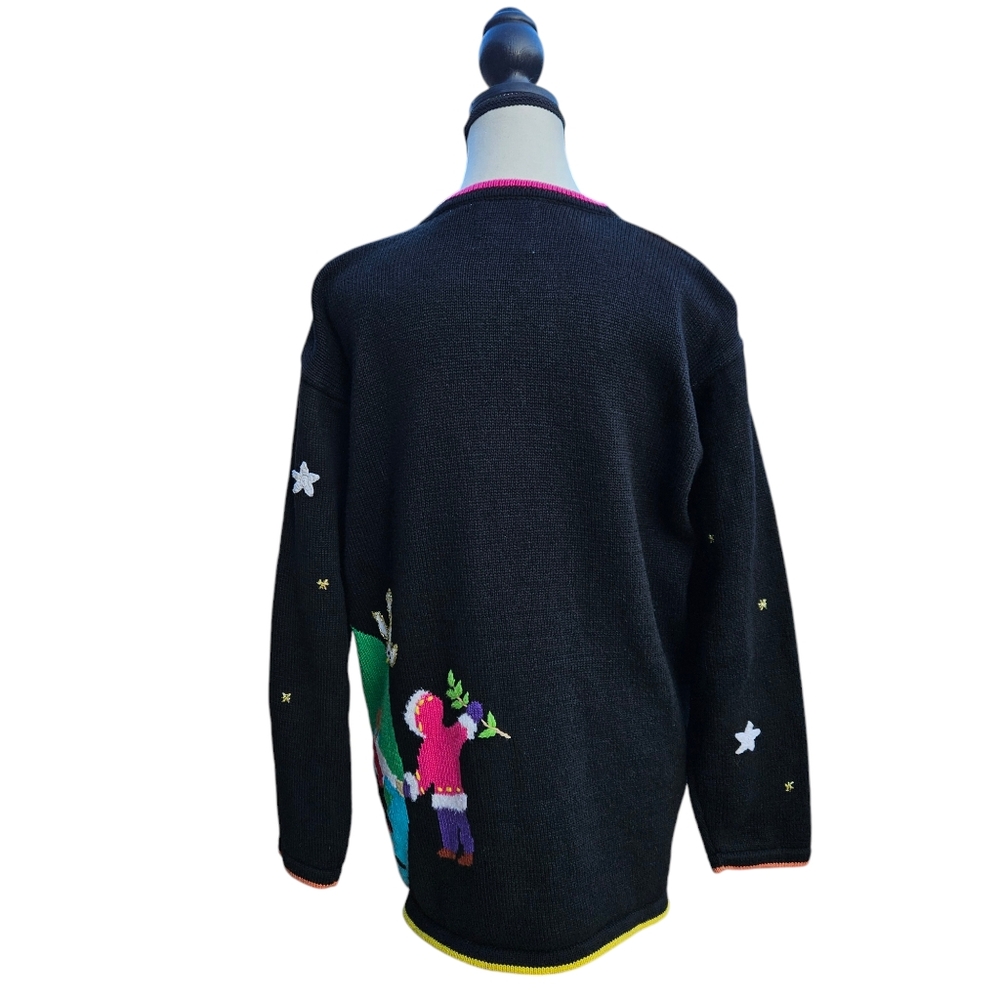 Vintage Storybook Knits Children of the World/Peace on Earth Sweater Medium - Picture 5 of 11